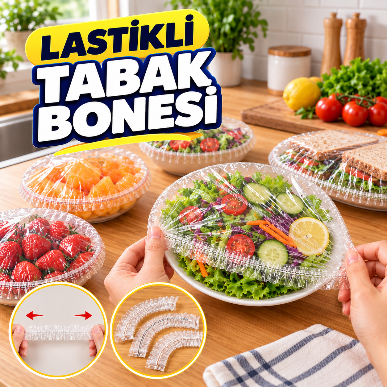 1 PAKET LASTİKLİ TABAK BONESİ (100 ADET)