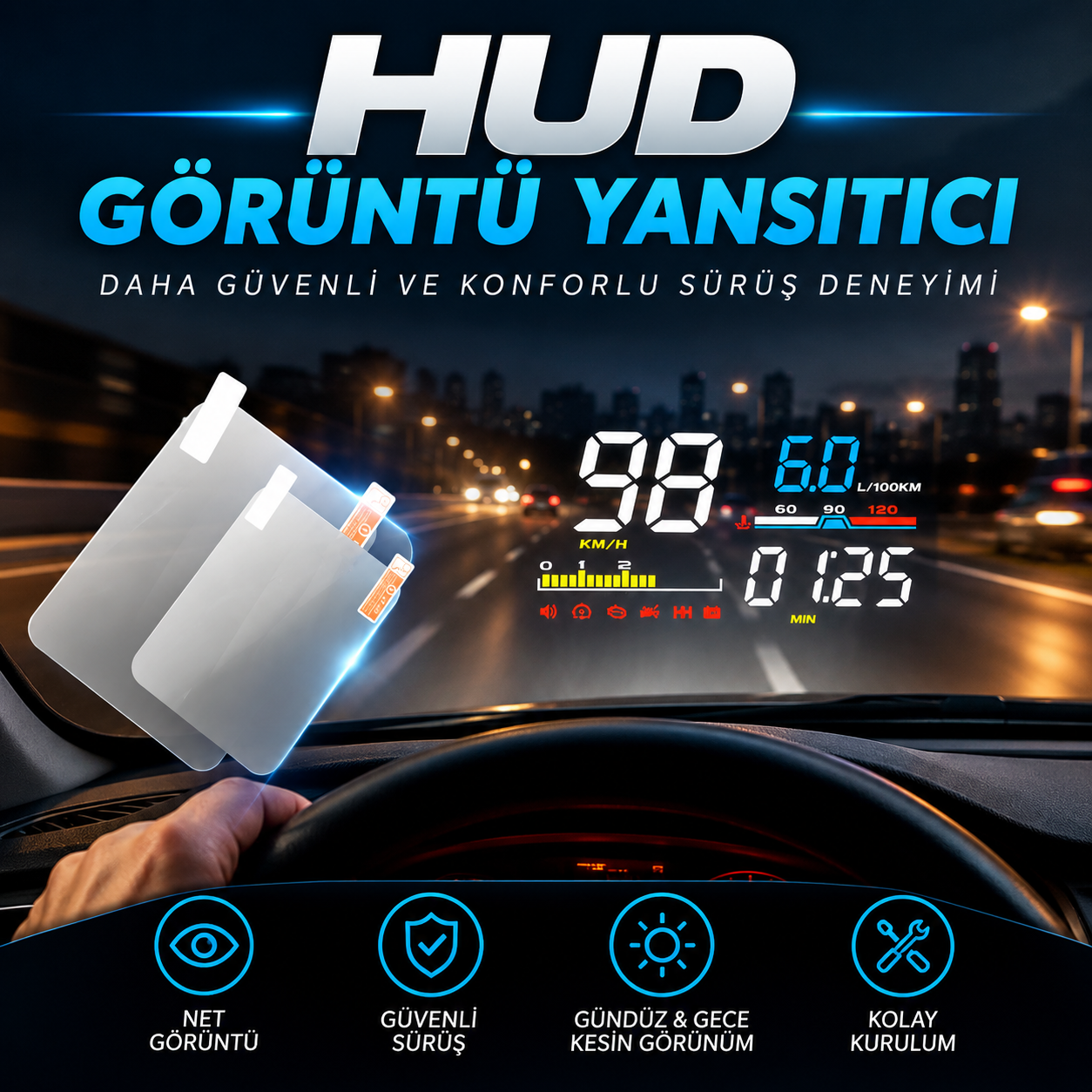 1 ADET HUD GÖRÜNTÜ YANSTICI