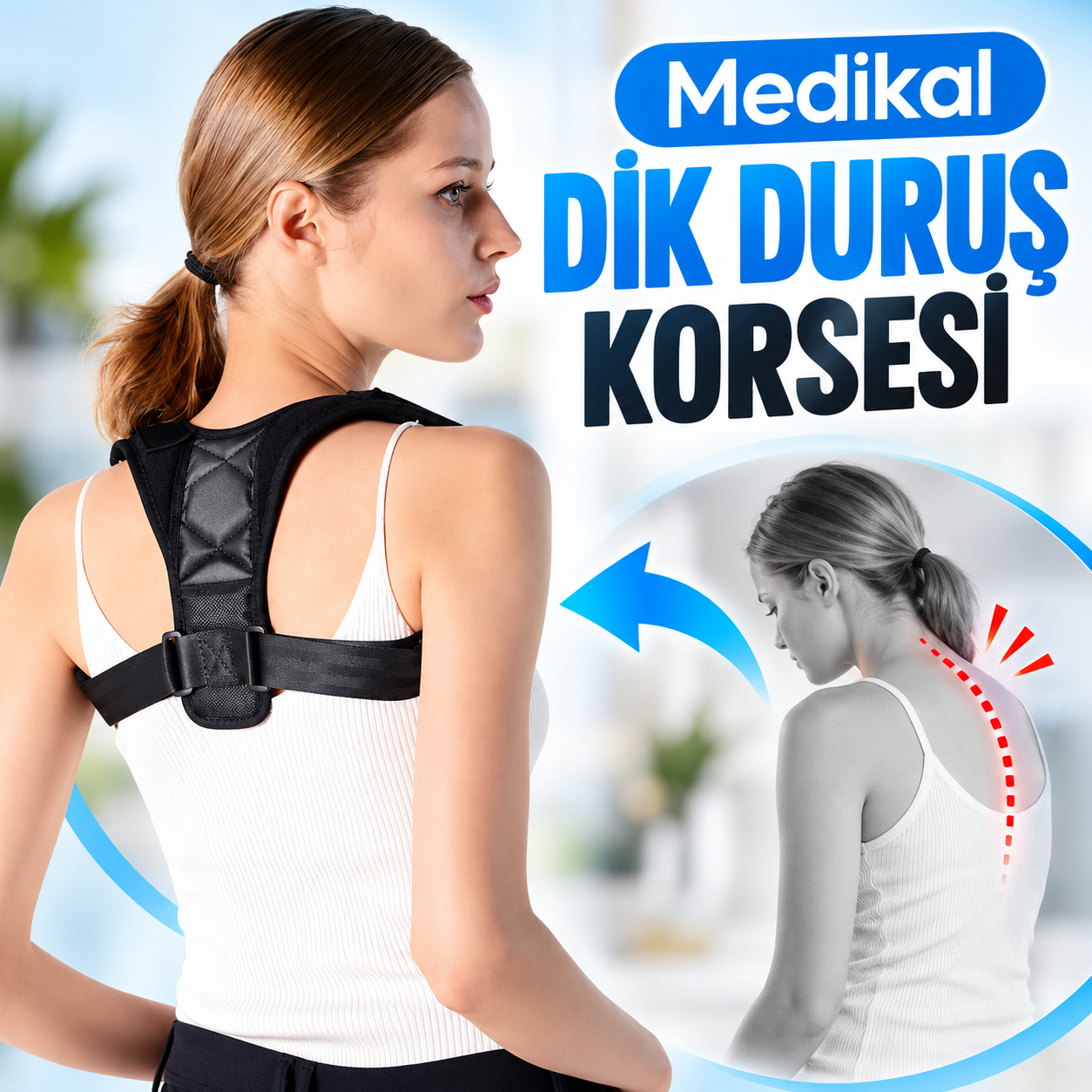 1 ADET OMUZ DİK DURUŞ KORSESİ