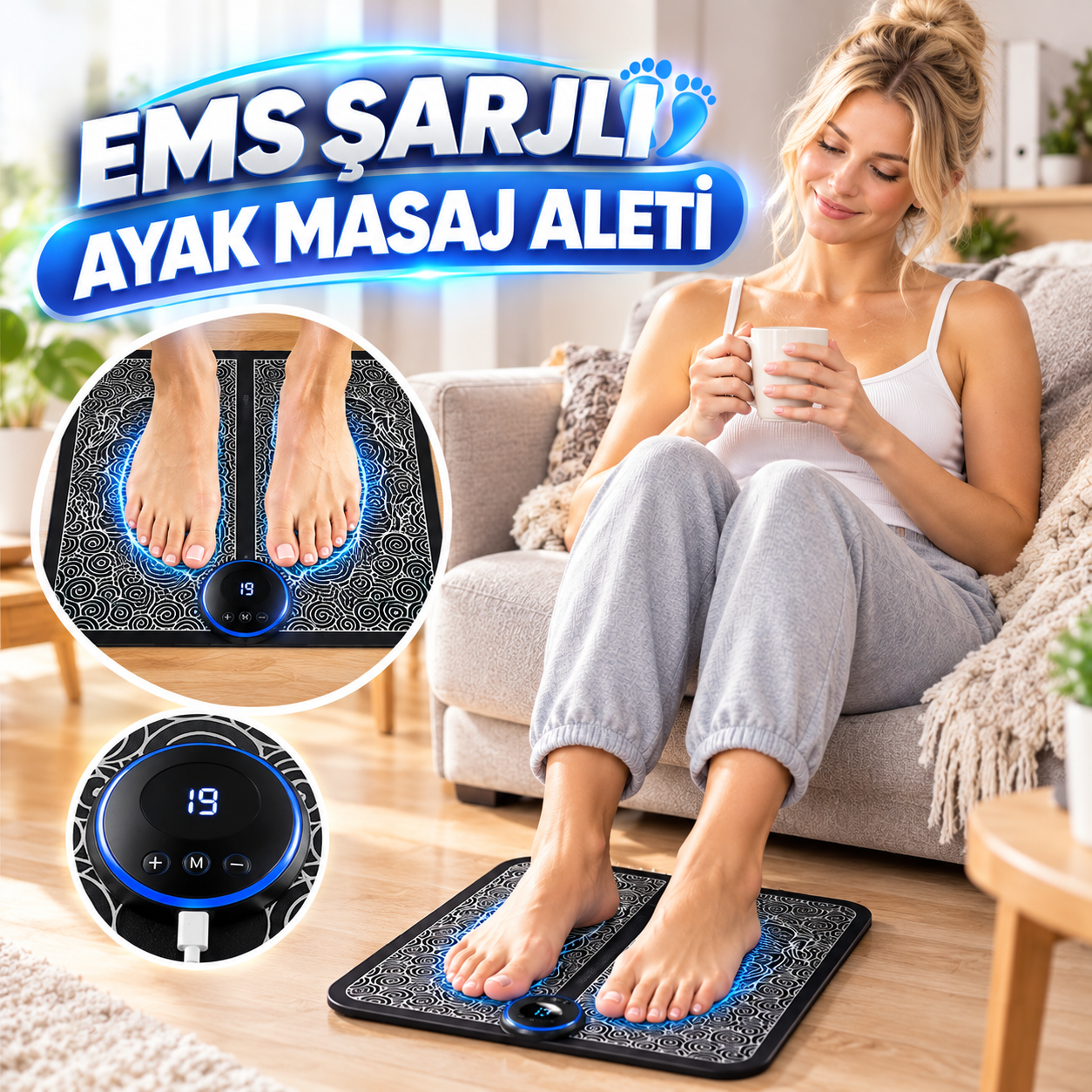 1 ADET EMS ŞARJLI AYAK MASAJ ALETİ